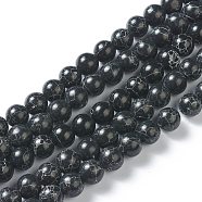 Synthetic Turquoise Beads Strands, Dyed, Round, Black, 10mm, Hole: 1.4mm, about 38pcs/strand, about 15 inch(G-H263-01D)