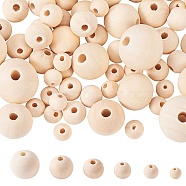 Unfinished Natural Wood Beads, Round Wooden Loose Beads Spacer Beads for Craft Making, Lead Free, Moccasin, Moccasin, 8~20x7~18mm, Hole: 4~2mm, 300pcs/bag(WOOD-CJ0001-05-LF)