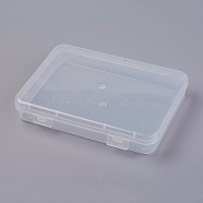 Plastic Bead Containers, Rectangle, Clear, 15.1x10.9x2.6cm, Inner Diameter: 14.5x10cm(CON-L013-02B)