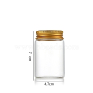 Column Glass Screw Top Bead Storage Tubes, Clear Glass Bottles with Aluminum Lips, Golden, 4.7x7cm, Capacity: 90ml(3.04fl. oz)(CON-WH0086-094C-02)