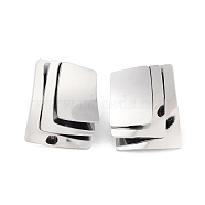 304 Stainless Steel Stud Earring, Rectangle, Stainless Steel Color, 23x19mm(EJEW-H116-01B-P)