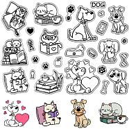 Custom Wall Theme PVC Plastic Clear Stamps, for DIY Scrapbooking, Photo Album Decorative, Cards Making, Cat Shape, 160x110mm, 2pcs/set(DIY-WH0619-0008)