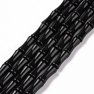 Natural Obsidian Beads Strands, Bamboo Stick, 12.5x5.5mm, Hole: 1mm, about 31pcs/strand, 15.75 inch(40cm)(G-G990-D02)