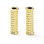 Rack Plating Alloy Tube Beads, Long-Lasting Plated, Lead Free & Cadmium Free, Real 18K Gold Plated, 13~13.5x4~4.5mm, Hole: 2mm(PALLOY-D024-05G)