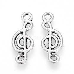 Tibetan Style Alloy Pendants, Musical Note, Lead Free & Cadmium Free, Antique Silver, 20x8x1mm, Hole: 2mm, about 2220pcs/1000g(TIBE-S309-84AS-RS)