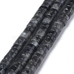 Natural Black Larvikite Beads Strands, Heishi Beads, Flat Round/Disc, 6x3mm, Hole: 1mm, about 108~121pcs/strand, 14.76~15.74 inch(37.5~40cm)(G-Z006-C31)