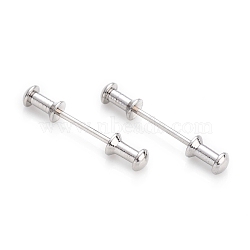 304 Stainless Steel Screw Clasps, Stainless Steel Color, 25x4mm, Pin: 1mm(STAS-F245-01P)