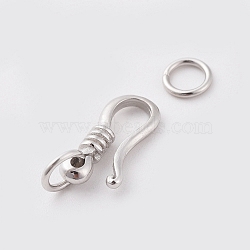 Sterling Silver S-Hook Clasps, Platinum, 13.5x5x2.5mm, Hole: 3mm and 5x3mm(X-STER-I016-120C-P)