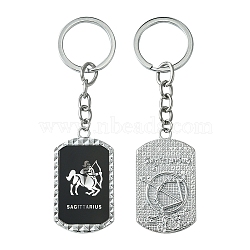 Alloy Enamel Keychain, with with Acrylic and Iron Findings, Constellation, Sagittarius, 10.5cm(KEYC-YW00022-07)