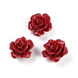 Synthetic Coral Carved Beads, Dyed, Flower, FireBrick, 12x7mm, Hole: 1.3mm(CORA-M001-06C)