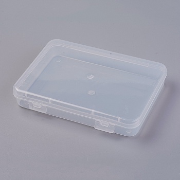 Plastic Bead Containers, Rectangle, Clear, 15.1x10.9x2.6cm, Inner Diameter: 14.5x10cm