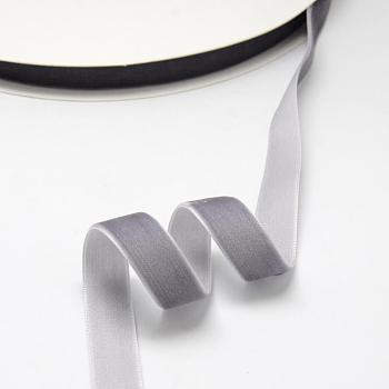 3/8 inch Single Face Velvet Ribbon, Gray, 3/8 inch(9.5mm), about 200yards/roll(182.88m/roll)