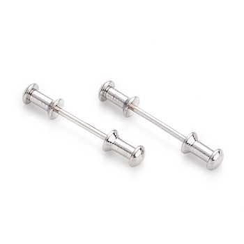 304 Stainless Steel Screw Clasps, Stainless Steel Color, 25x4mm, Pin: 1mm
