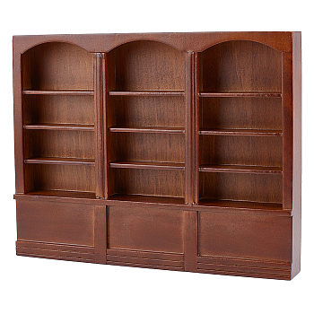 1Pc Wooden Bookshelf Miniature Ornaments, Mixed Color, 230x31x177mm