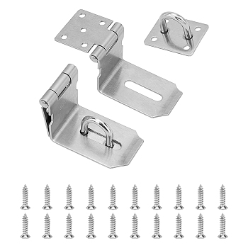 Unicraftale Stainless Steel Lock Hinge, with Flat Head Screw, Stainless Steel Color, 80x69x39mm