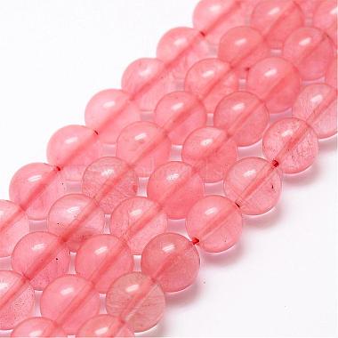 8mm Round Cherry Quartz Glass Beads
