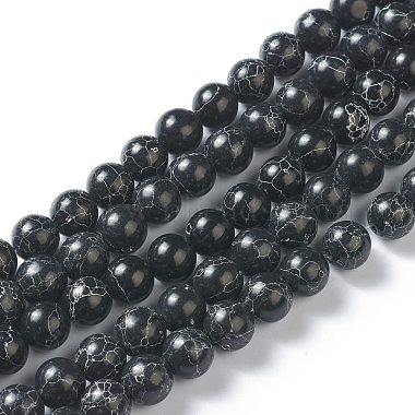Black Round Synthetic Turquoise Beads