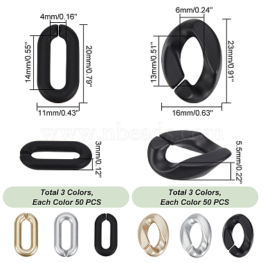 300Pcs 6 Style Spray Painted CCB Plastic Linking Rings(CCB-HY0001-07)-2