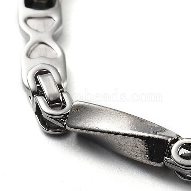 304 Stainless Steel Oval with Heart Link Chain Bracelet(BJEW-Z023-14P)-2