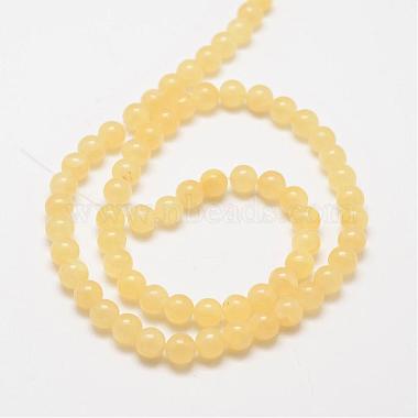 Natural Yellow Jade Bead Strands(G-K121-02-6mm)-2