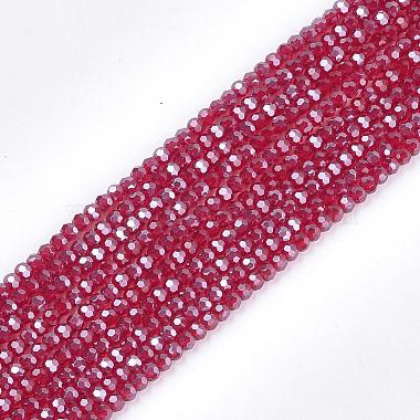 4mm DarkRed Round Electroplate Glass Beads