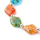 Bracelet extensible de perles de lampwork millefiori faites à la main pour cadeau de femme adolescente(BJEW-JB06847-05)-5