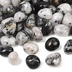Natural Tourmalinated Quartz Beads, Tumbled Stone, Nuggets, No Hole/Undrilled, Vase Filler Gems, 15~23x18~28x6~21mm(GG-CBAD0F6-A10-01)