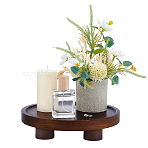 Wooden Desktop Storage Tray Holder, Flat Round, Coconut Brown, 241x55mm, Inner Diameter: 220mm(DIY-WH0622-306)