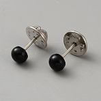 Iron Curtain Tie Buckle, with ABS Plastic Imitation Pearls, Black, 19.5x7mm(AJEW-WH20018-263B)