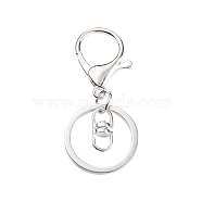 Iron Alloy Lobster Claw Clasp Keychain, Silver Color Plated, 68x30mm(KEYC-D016-S)