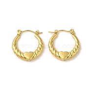 304 Stainless Steel Hoop Earrings for Women, Love Ring, Golden, 21x3.5mm(EJEW-B051-05G)