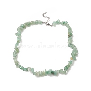 Natural Green Aventurine Chip Beaded Necklaces with 304 Stainless Steel Lobster Claw Clasp & Chain Extender, Choker Necklace for Women, 15 inch(38.2cm)(NJEW-JN04225-04)