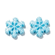 Opaque Resin Cabochons, Snowflake, Light Sky Blue, 18x16x4mm(X-CRES-P016-B01)