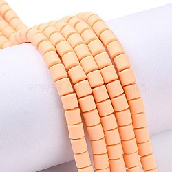 Polymer Clay Bead Strands, Column, Light Salmon, 5~7x6mm, Hole: 1.5~2mm, about 61~69pcs/strand, 15.74 inch(CLAY-T001-C11)