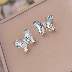 Fashionable Gradient Butterfly Earrings for Women, Stylish Stud Earrings, Golden(YE8672-7)