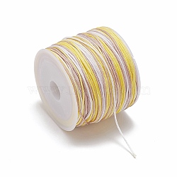 50M Segment Dyed Nylon Chinese Knotting Cord, for DIY Jewelry Making, Yellow, 0.8mm, about 54.68 Yards(50m)/Roll(NWIR-YW0001-05E)