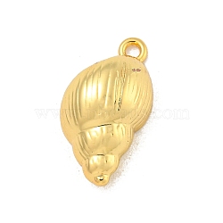 Rack Plating Brass Pendants, Long-Lasting Plated, Cadmium Free & Lead Free, Shell Shape, Real 18K Gold Plated, 16.5x9x5.5mm, Hole: 1.2mm(KK-P277-16G)