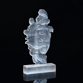 Goddess Natural Selenite Figurines, Reiki Energy Stone Display Decorations, for Home Feng Shui Ornament, 15~20x50~60x100~120mm