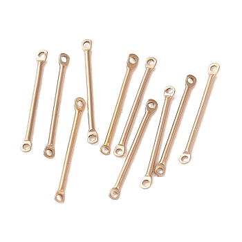 Ion Plating(IP) 304 Stainless Steel Connector Charms, Bar Links, Rose Gold, 20x2x1mm, Hole: 1mm