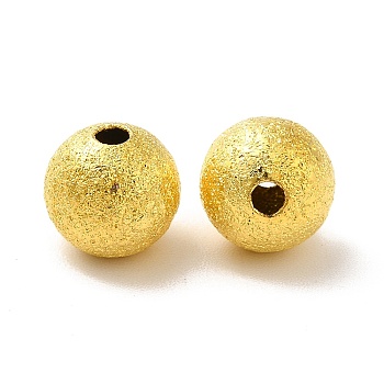 8mm Golden Color Brass Round Spacer Textured Beads, hole: 1.5~2mm