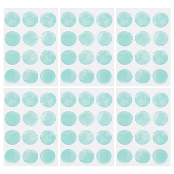 PVC Waterproof Self-Adhesive Decorative Stickers, Round Dot Decals for Home Decoration, Medium Aquamarine, 30.1x20.1x0.03cm, Sticker: 62mm