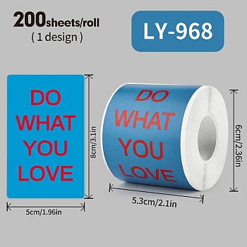 200Pcs Thank You Theme Stickers Roll, Round Paper Adhesive Labels, Decorative Sealing Stickers for Gifts, Party, Steel Blue, 80x50x0.1mm