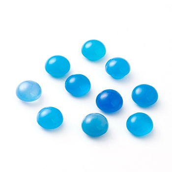 Natural Blue Agate Cabochons, Dyed, Mushroom, 10x7mm