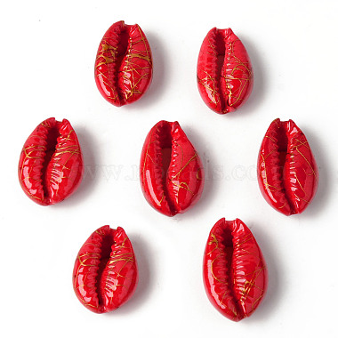 Red Shell Cowrie Shell Beads
