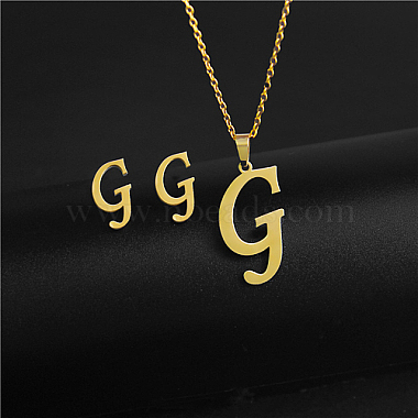 Letter G Stainless Steel Stud Earrings & Necklaces