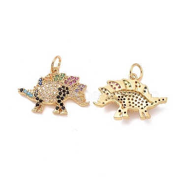 Real 18K Gold Plated Colorful Others Brass+Cubic Zirconia Charms