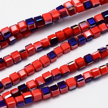 Faceted Cube Half Rainbow Plated Electroplate Glass Beads Strands(EGLA-E041-5mm-M2)-2