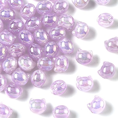 50Pcs UV Plating Opaque Acrylic Beads(OACR-YW0003-10D)-1