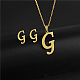 Golden Stainless Steel Initial Letter Jewelry Set(IT6493-21)-1