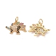 Stegosaurus Brass Micro Pave Colorful Cubic Zirconia Charms(KK-G435-30G)-1